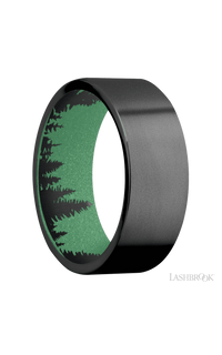 8 mm wide Flat Zirconium band featuring a Squatch sleeve img2