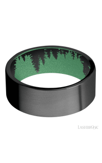 8 mm wide Flat Zirconium band featuring a Squatch sleeve img3