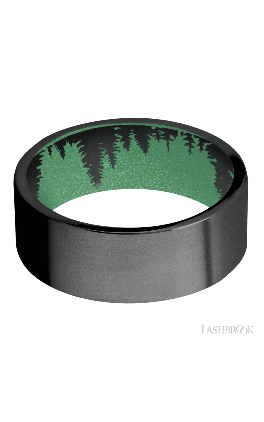 8 mm wide Flat Zirconium band featuring a Squatch sleeve img3