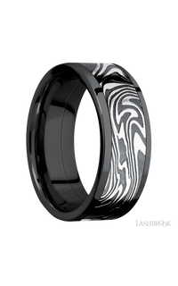 8 mm wide/Flat/Zirconium band with one 6 mm Centered inlay of Kinetic img2
