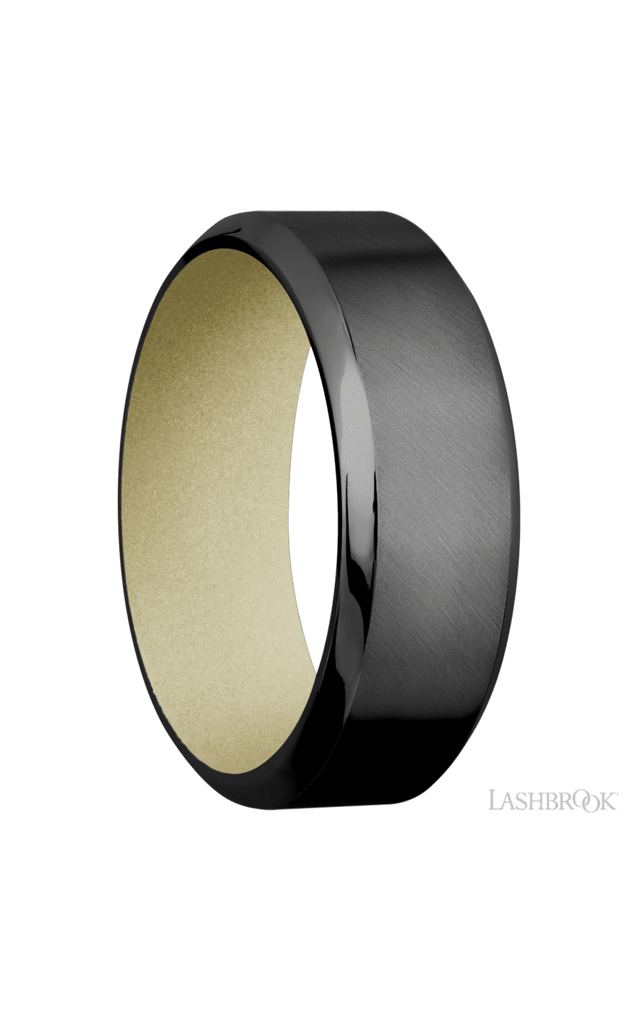 8 mm wide High Bevel Zirconium band featuring a Bright Nickel sleeve img2