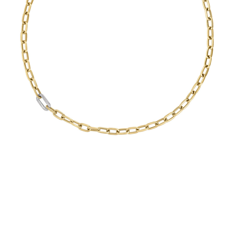 Roberto Coin 18K Yellow & White Gold Diamond Link Chain Necklace - NAGI