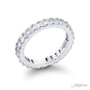 JB Star Platinum Eternity Shared Prong Emerald Cut Diamond Band