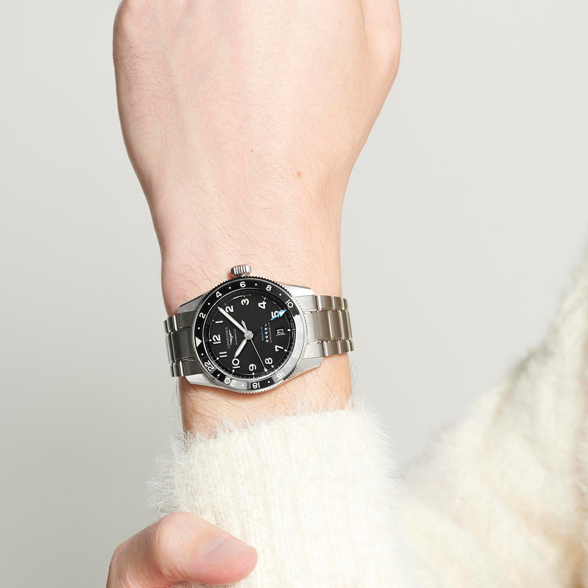 Longines Spirit Zulu  39MM Automatic Watch  Black Dial Stainless Steel Bracelet L38024536