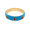 My Story "Cher" Ring Powder Blue Enamel Pink Tourmaline 14k Yellow Gold