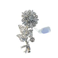 Pre-owned Two-Tone Old Mined Cut Diamond Floral Pin