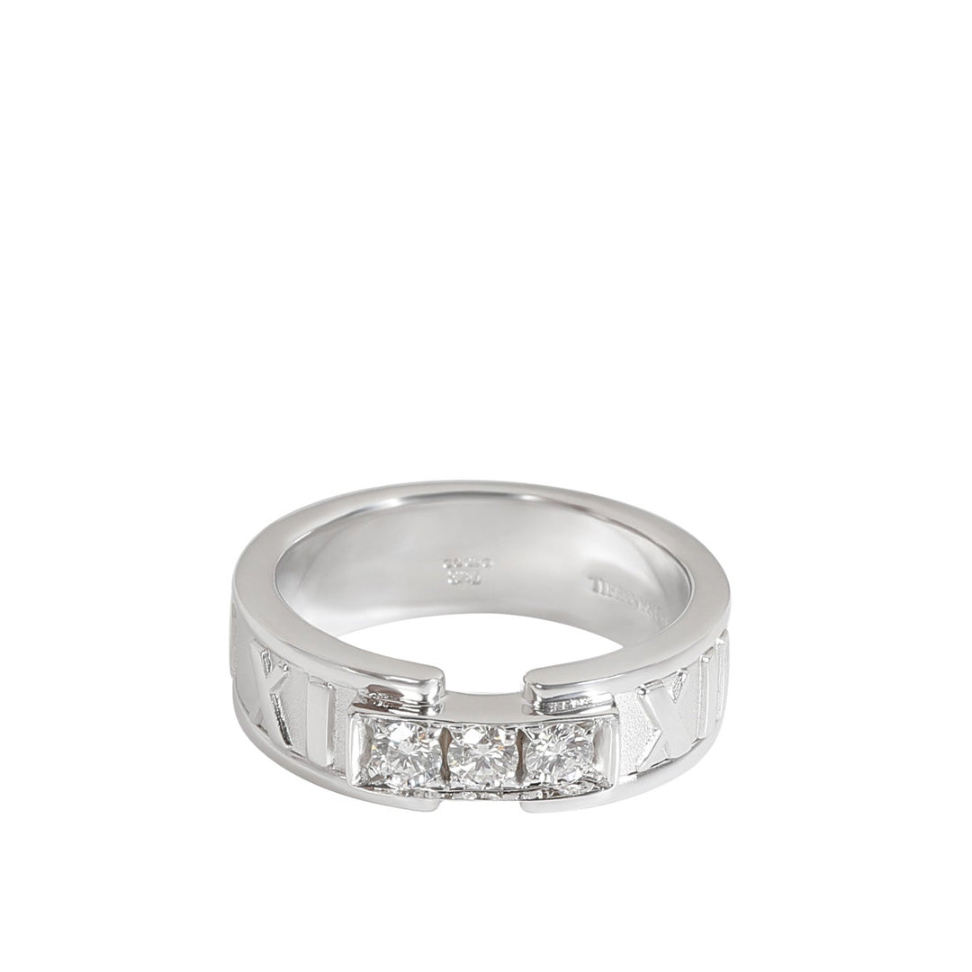 Pre-Owned Tiffany & Co. 18K White Gold Atlas Diamond Ring
