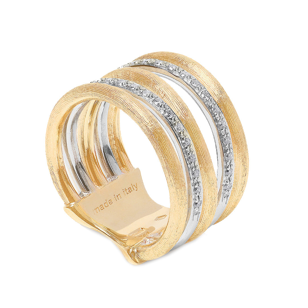 Marco Bicego 18K Yellow Gold Multi-Band Diamond Stackable Ring