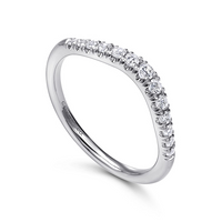 Gabriel & Co. 14K White Curved Wedding Band - NAGI
