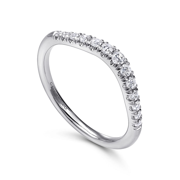 Gabriel & Co. 14K White Curved Wedding Band - NAGI