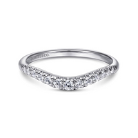 Gabriel & Co. 14K White Curved Wedding Band - NAGI