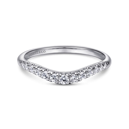 Gabriel & Co. 14K White Curved Wedding Band - NAGI