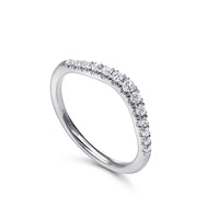 Gabriel & Co. 14K White Curved Wedding Band - NAGI