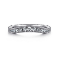 Gabriel & Co. 14K White Curved Wedding Band