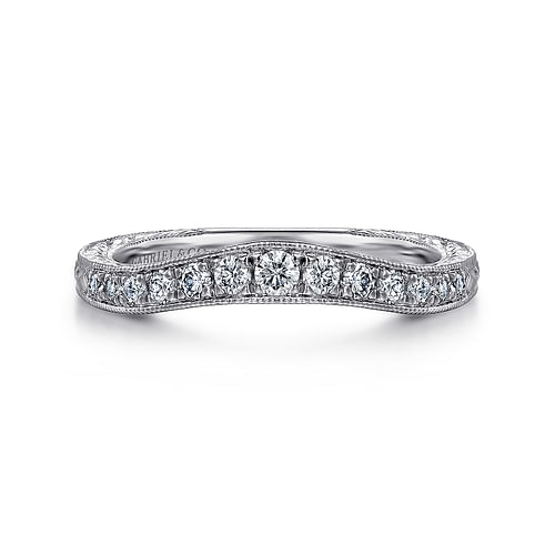 Gabriel & Co. 14K White Curved Wedding Band