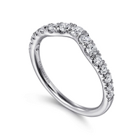 Gabriel & Co. 14K White Curved Wedding Band