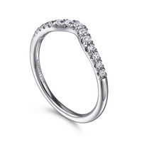 Gabriel & Co. 14K White Curved Wedding Band - NAGI