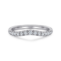 Gabriel & Co. 14K White Gold Curved Wedding Band - NAGI