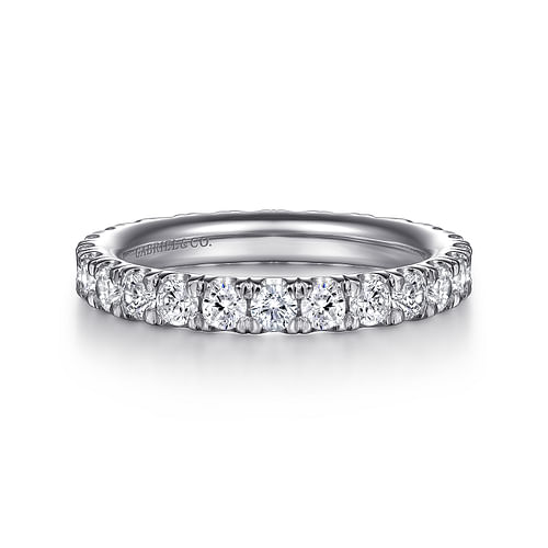 Gabriel & Co. 14K White Pave Set Wedding Band - NAGI