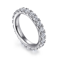 Gabriel & Co. 14K White Pave Set Wedding Band - NAGI