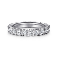 Gabriel & Co. 14K White Pave Set Wedding Band - NAGI