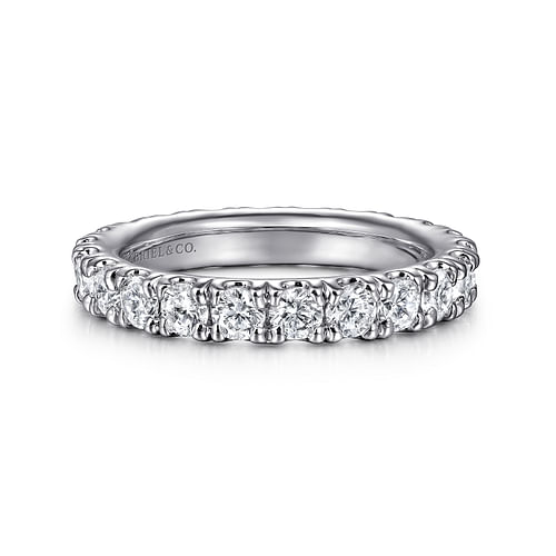 Gabriel & Co. 14K White Pave Set Wedding Band - NAGI
