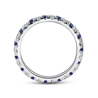 Gabriel & Co. Bari 14K White Gold French Pave Set Sapphire and Diamond Eternity Band - NAGI