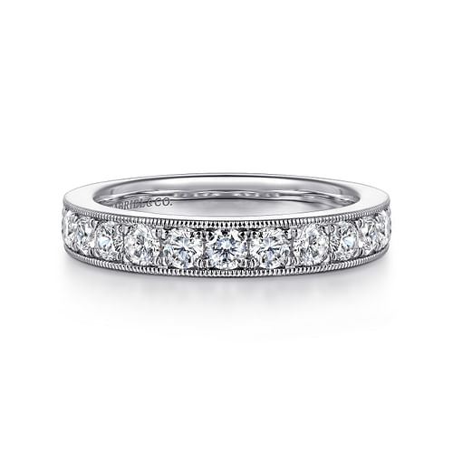 Gabriel & Co. Padua 14K White Gold Pave Set Wedding Band - NAGI