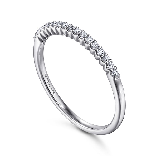 Gabriel & Co. 14K White Gold Shared Prong Wedding Band - NAGI