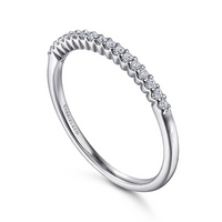 Gabriel & Co. 14K White Gold Shared Prong Wedding Band - NAGI