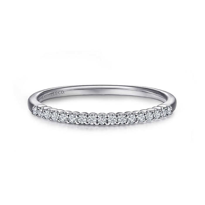 Gabriel & Co. 14K White Gold Shared Prong Wedding Band - NAGI
