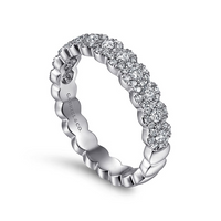 Gabriel & Co. 14K White Gold Halo Wedding Band - NAGI