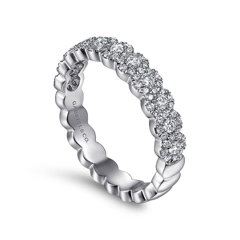 Gabriel & Co. 14K White Gold Halo Wedding Band - NAGI