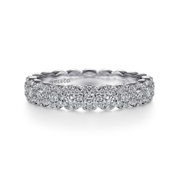 Gabriel & Co. 14K White Gold Halo Wedding Band - NAGI