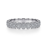 Gabriel & Co. 14K White Gold Halo Wedding Band - NAGI