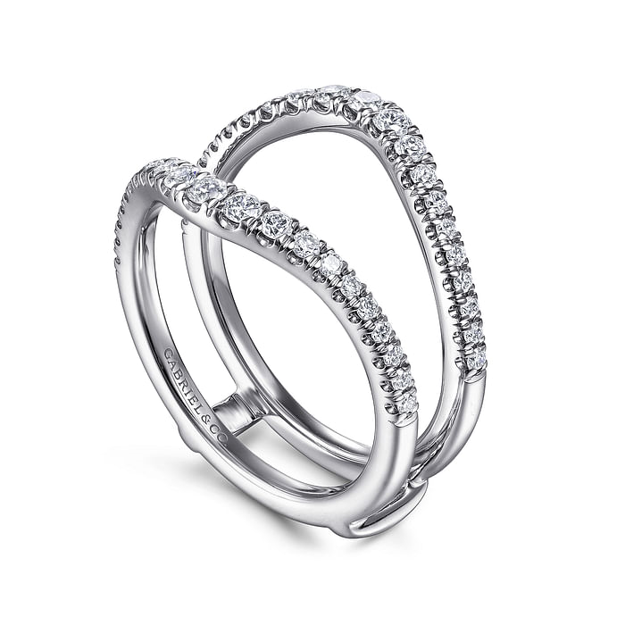 Gabriel & Co. 14K White Gold Jacket Wedding Band - NAGI