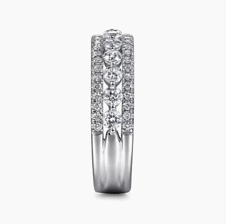 Gabriel & Co. 14K White Gold Shared Prong Wedding Band - NAGI