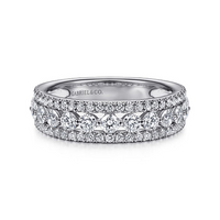 Gabriel & Co. 14K White Gold Shared Prong Wedding Band - NAGI