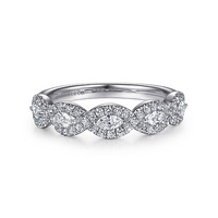 Gabriel & Co. 14K White Gold Halo Wedding Band - NAGI