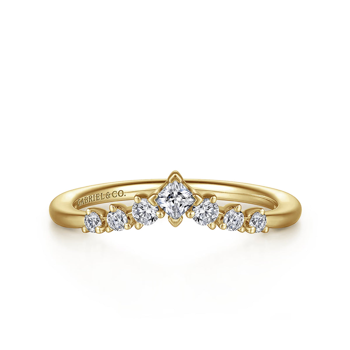 Gabriel & Co. 14K Yellow Gold Curved Wedding Band - NAGI