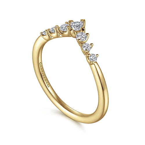 Gabriel & Co. 14K Yellow Gold Curved Wedding Band - NAGI