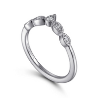 Gabriel & Co. 14K White Gold Curved Wedding Band - NAGI