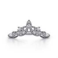 Gabriel & Co. 14K White Gold Curved Wedding Band - NAGI