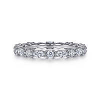 Gabriel & Co. 14K White Gold Shared Prong Wedding Band - NAGI