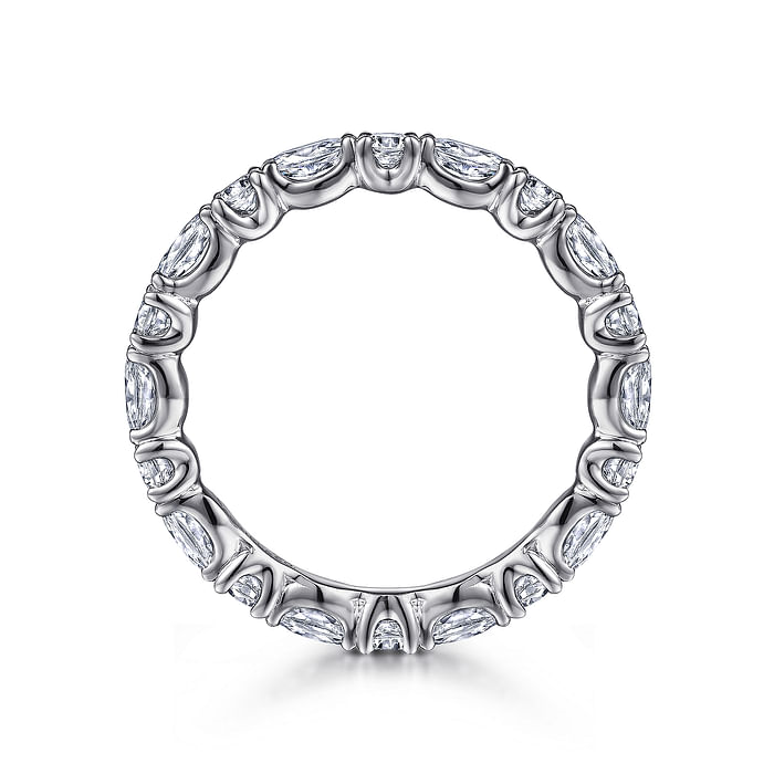 Gabriel & Co. 14K White Gold Shared Prong Wedding Band - NAGI