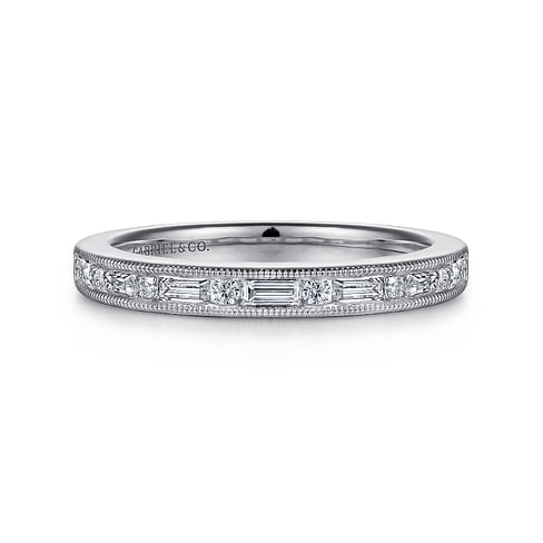 Gabriel & Co. 14K White Gold Channel Set Wedding Band - NAGI