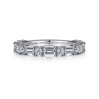 Gabriel & Co. 14K White Gold Stackable Wedding Band - NAGI