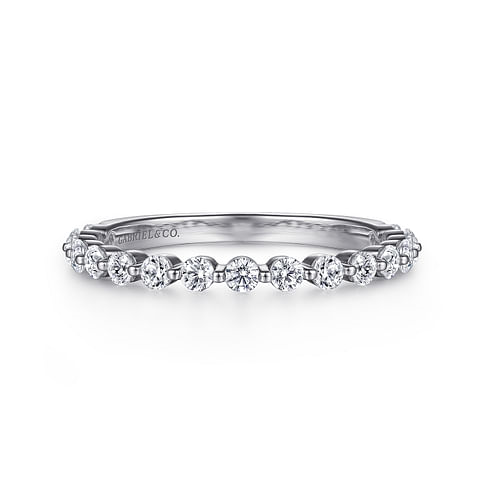 Gabriel & Co. 14K White Gold Devinne Single Prong Diamond Anniversary Band - NAGI