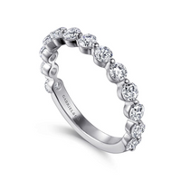 Gabriel & Co. 14K White Gold Single Prong Wedding Band - NAGI