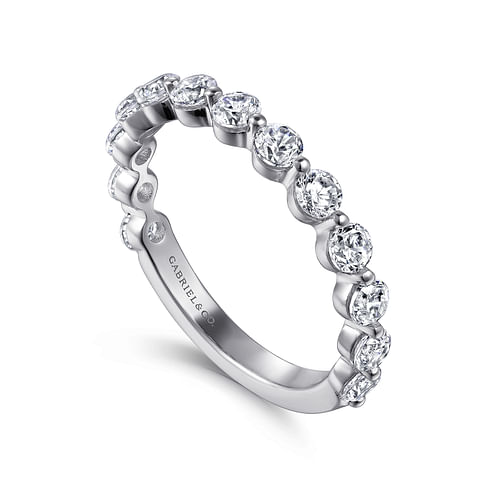 Gabriel & Co. 14K White Gold Single Prong Wedding Band - NAGI